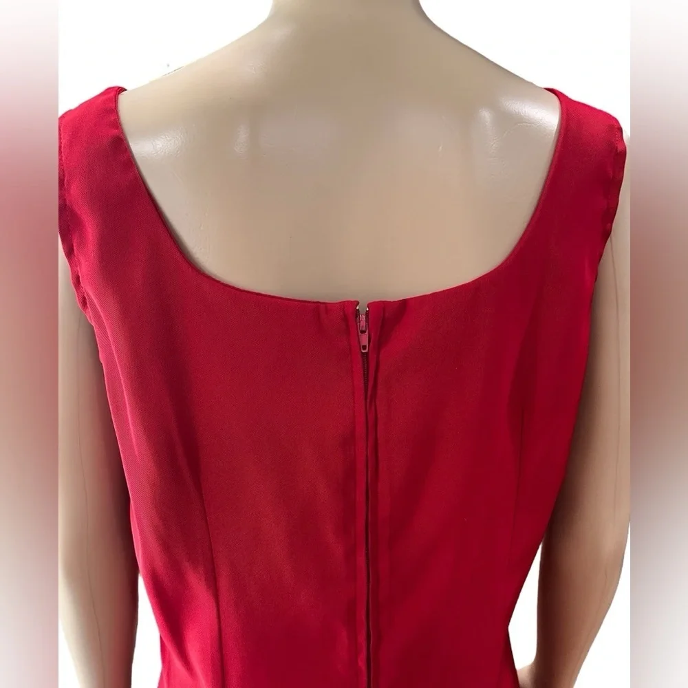 2 piece business lipstick red jacket and dress set vintage woman Suit-L/XL